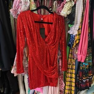 Red Miss Ord sequin dress